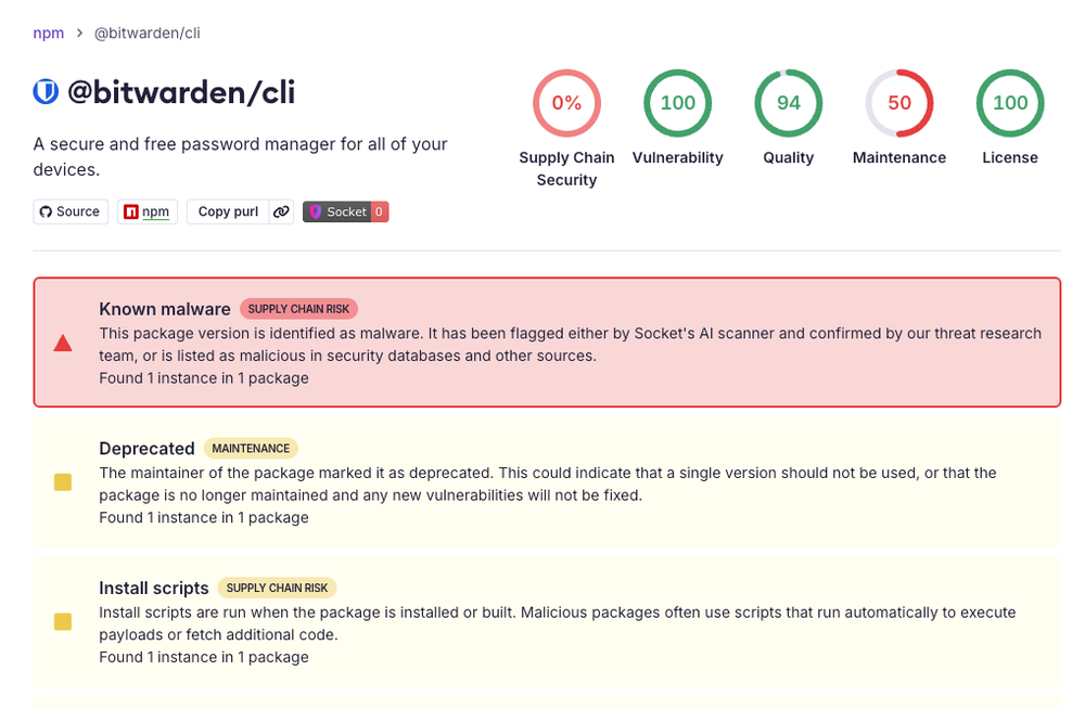 Bitwarden CLI compromised in ongoing Checkmarx supply chain campaign
