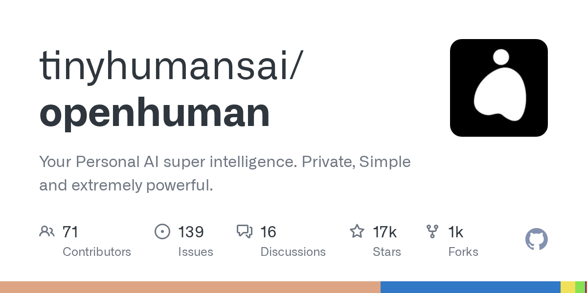 tinyhumansai/openhumanがGitHubで急上昇、プライベートAIスーパーインテリジェンスを提供