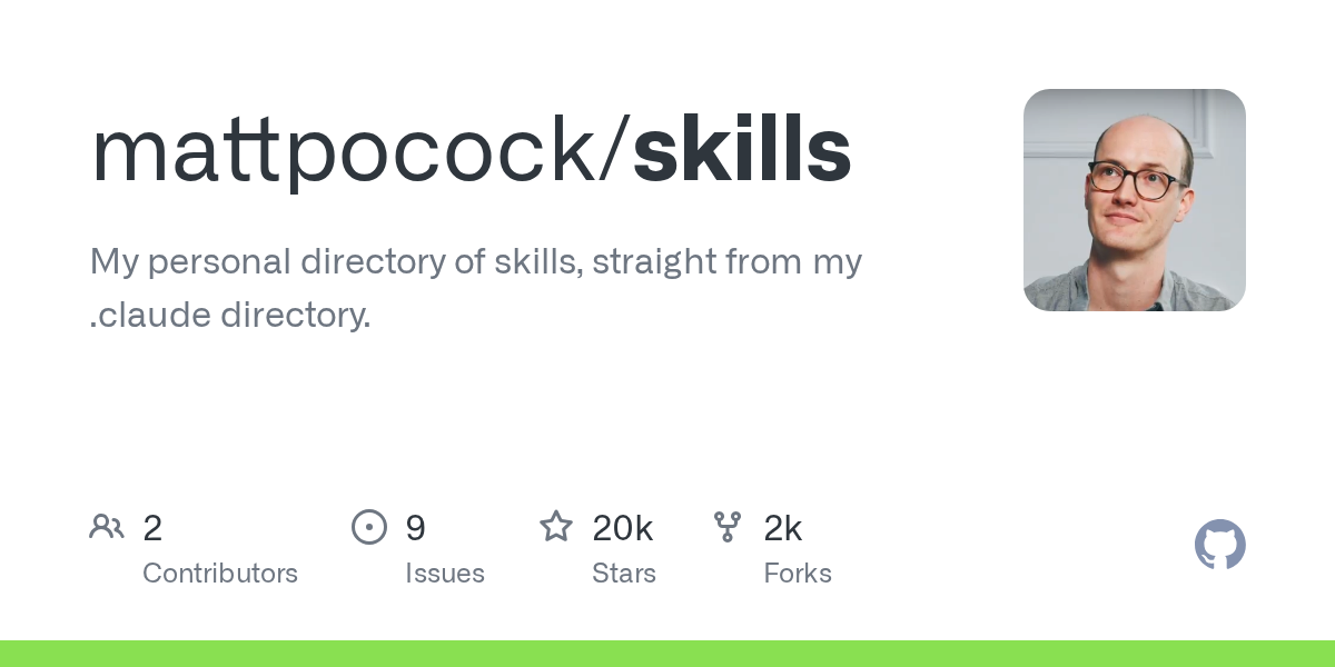 mattpocock/skills が GitHub Trending で急浮上、Sponsor Star mattpocock / skills My personal directory of skills, straight fro…