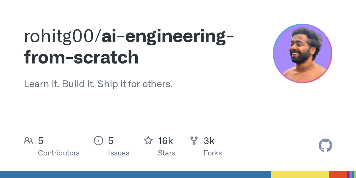 rohitg00/ai-engineering-from-scratch が GitHub Trending で急浮上、Sponsor Star rohitg00 / ai-engineering-from-scratch Learn i…