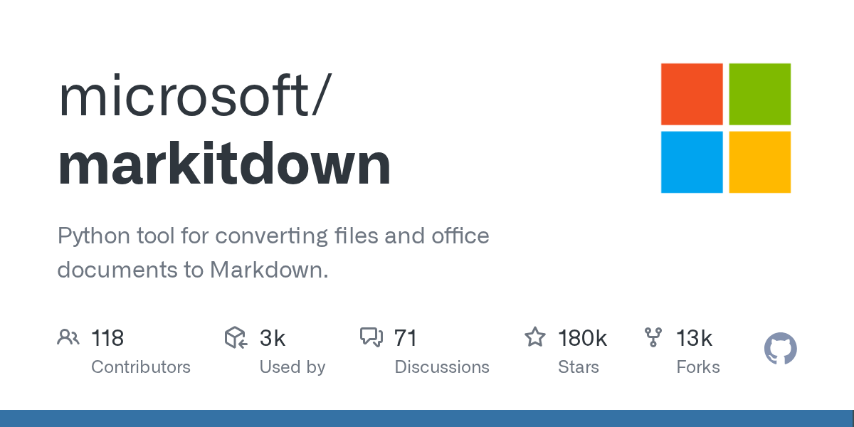 Microsoft、多種ドキュメントをMarkdown化するOSS「MarkItDown」を公開