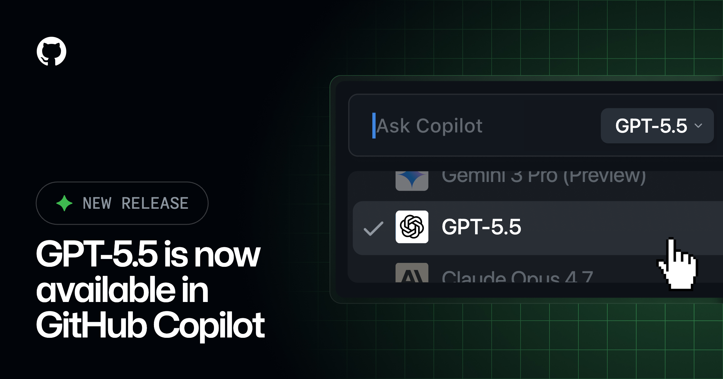 GitHub CopilotがOpenAIの最新モデルGPT-5.5を一般提供開始、複雑なコーディングタスク性能が向上
