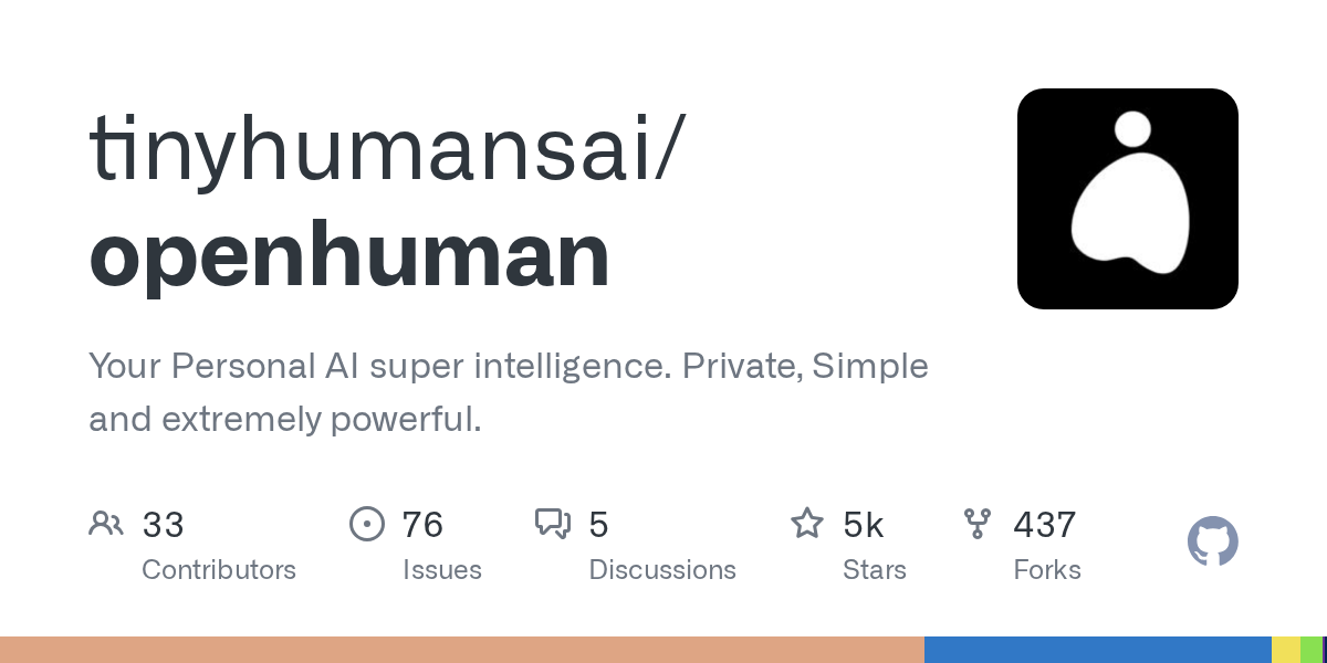 tinyhumansai/openhumanがGitHub Trendingで急浮上、個人向けAIスーパーインテリジェンスを提供