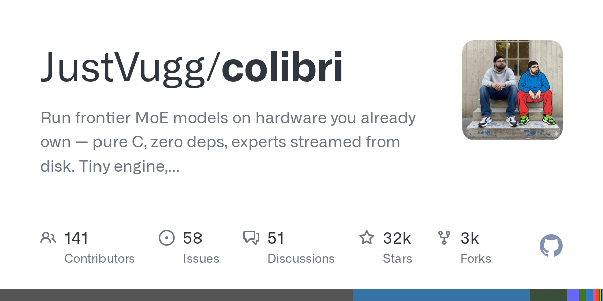 推論エンジンcolibriがGitHubで公開、2.8兆パラメータの超巨大MoEモデルをC言語・依存性ゼロで実行可能に