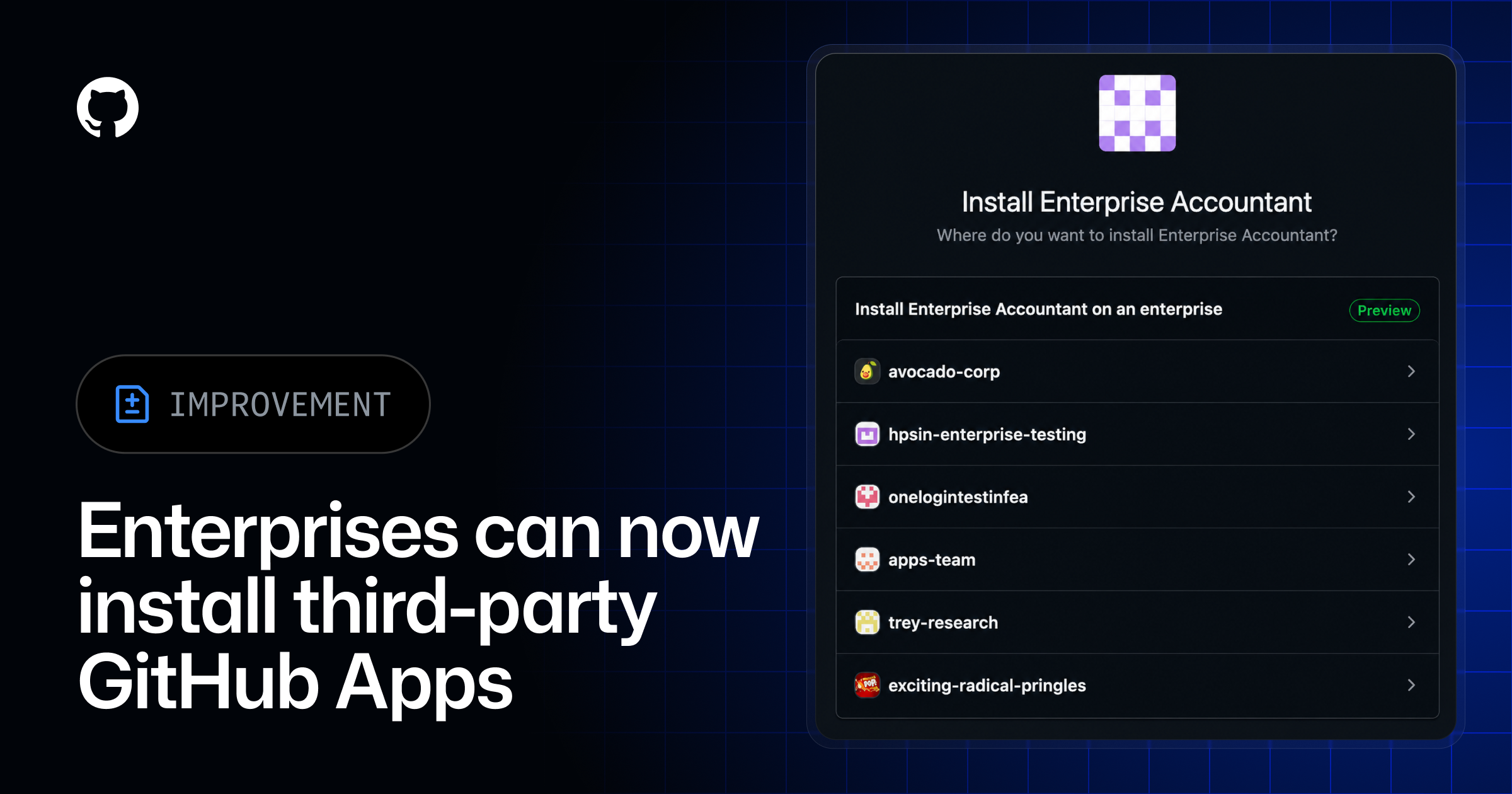 Enterprises can now install third-party GitHub Apps