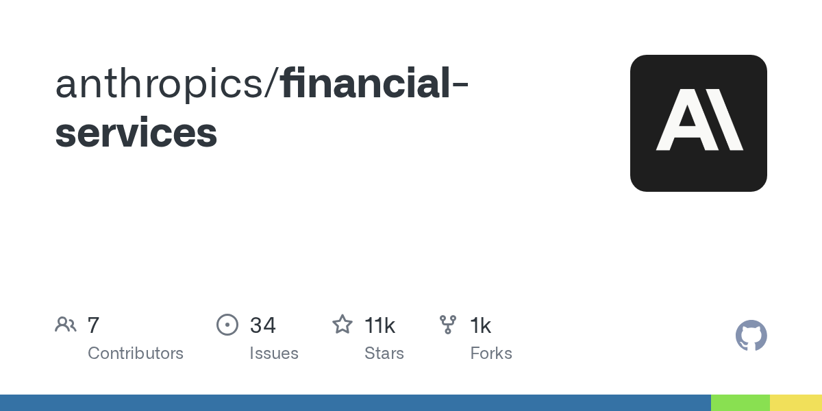 anthropics/financial-services が GitHub Trending で急浮上、Python として短期間で注目を集めています。