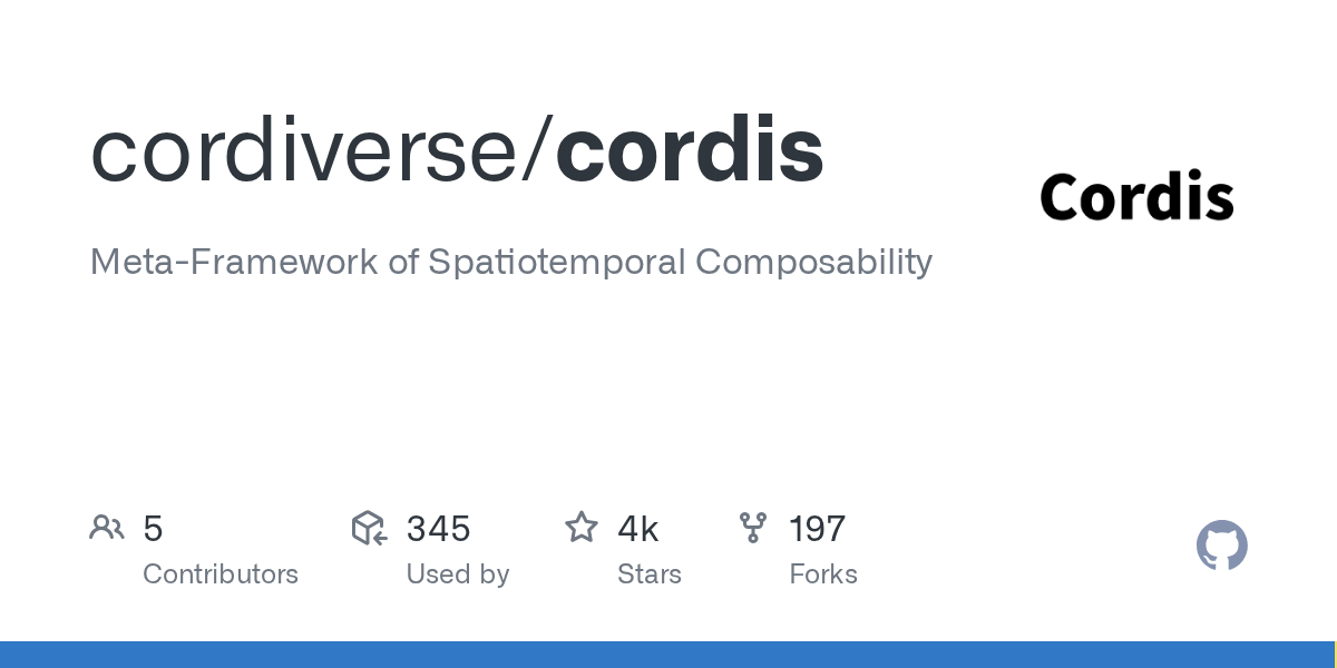 cordiverse/cordis が GitHub Trending で急浮上、Star cordiverse / cordis Meta-Framework of Spatiotemporal Composability