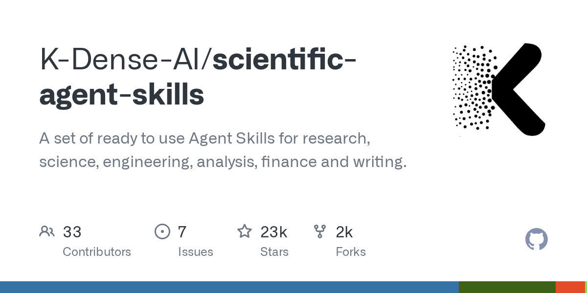 K-Dense-AI/scientific-agent-skills が GitHub Trending で急浮上、Star K-Dense-AI / scientific-agent-skills A set of ready to u…
