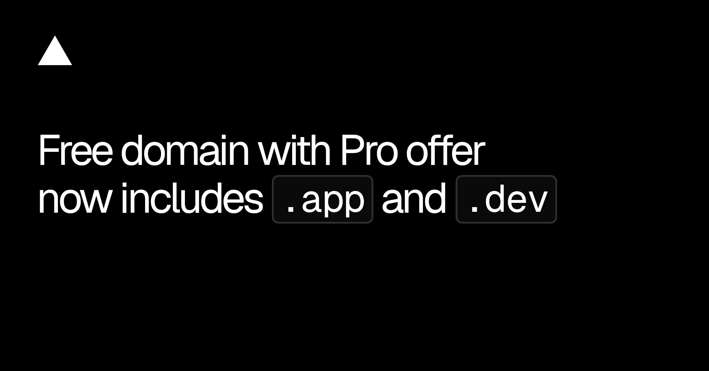 Vercel、Proプラン特典の1年間無料ドメイン対象に.appと.devを追加