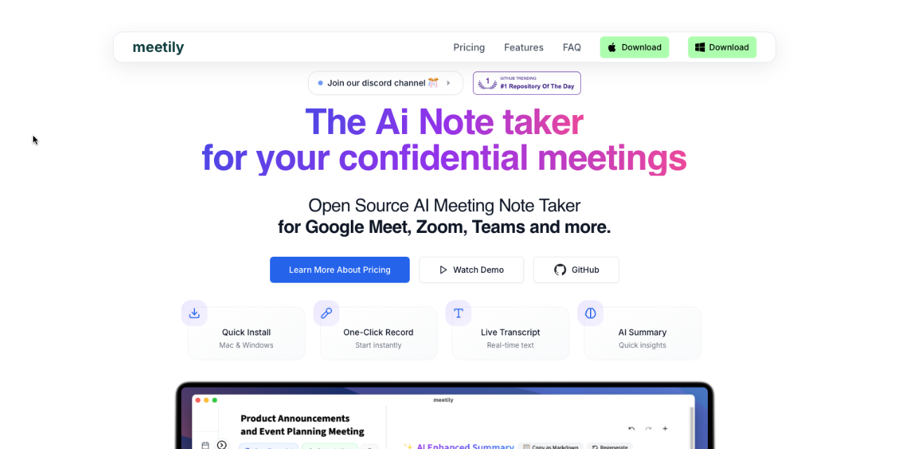Zackriya-Solutions、100%ローカル実行のAI会議アシスタント「meetily」を公開